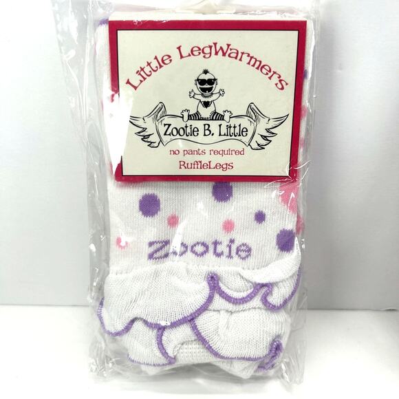 2 Zootie B. Little Ruffle Leg Warmers Baby & Toddler NEW One Size Purple Polka - Picture 3 of 5